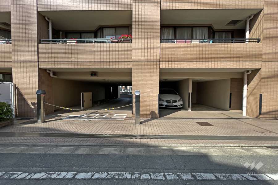 駐車場の出入り口と敷地内駐車場（屋内平面式）