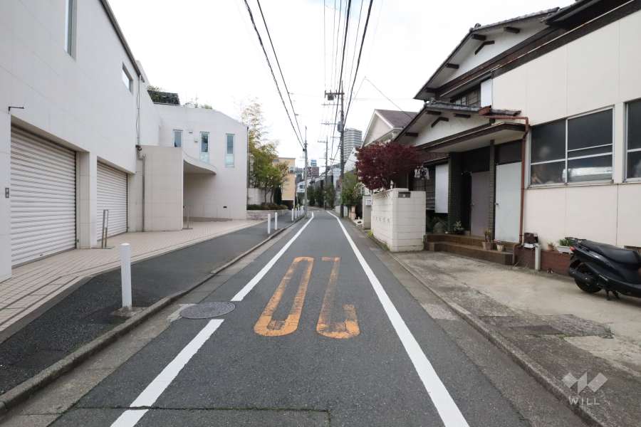 敷地北側の前面道路（東側から）
