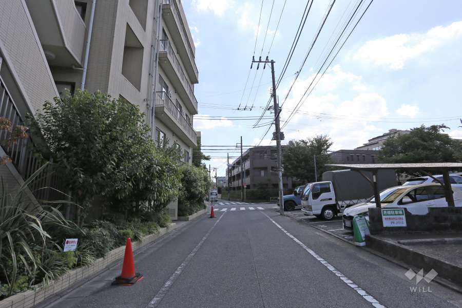 敷地西側の前面道路