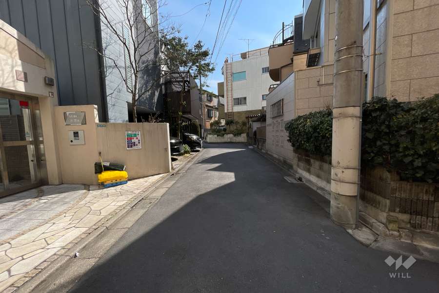 敷地西側の前面道路（南側から）