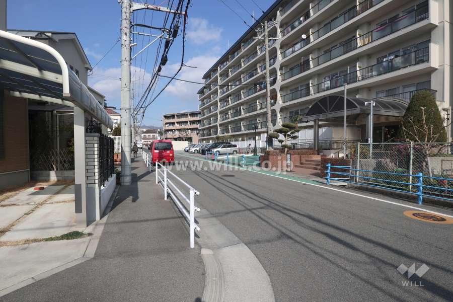 敷地西側の前面道路