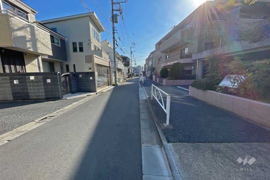 敷地北側の前面道路（西側から）