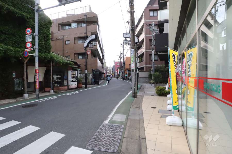 敷地南西側の前面道路　（南東側から）