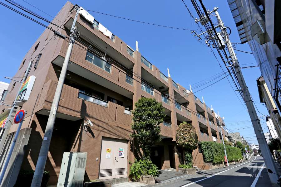 クレストコート碑文谷の外観（南西側から）
