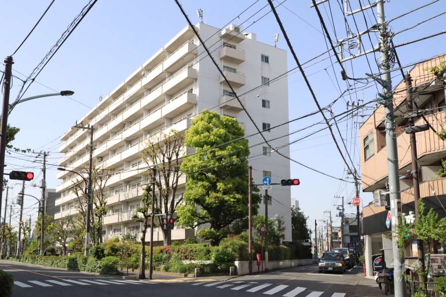 マンションニュー目黒の外観(南側から)　