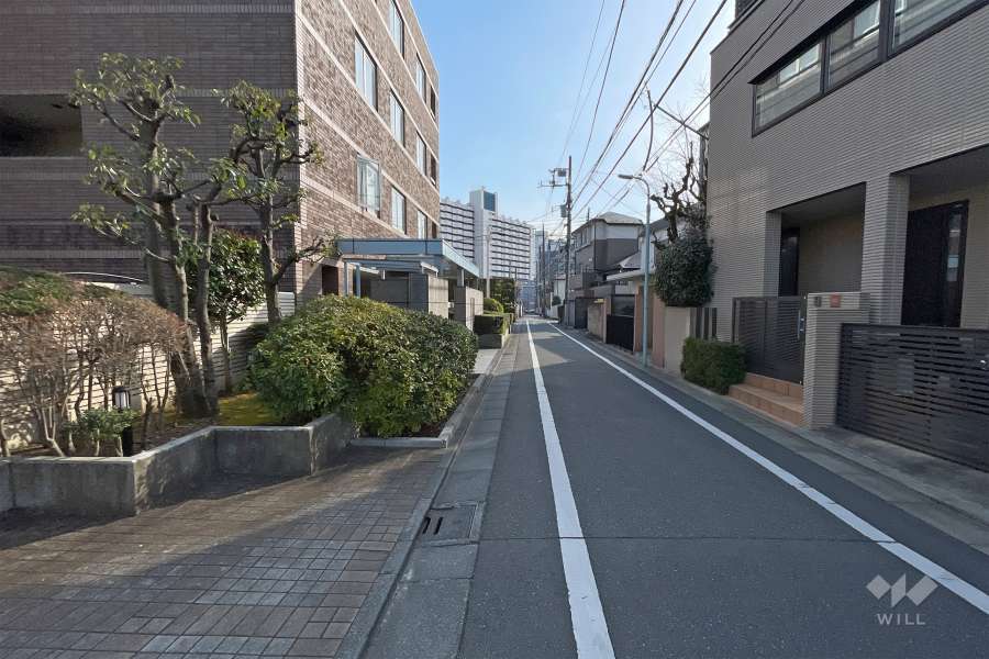 敷地西側の前面道路　