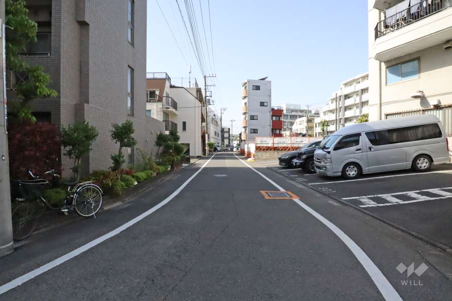 敷地東側の前面道路(南側から)