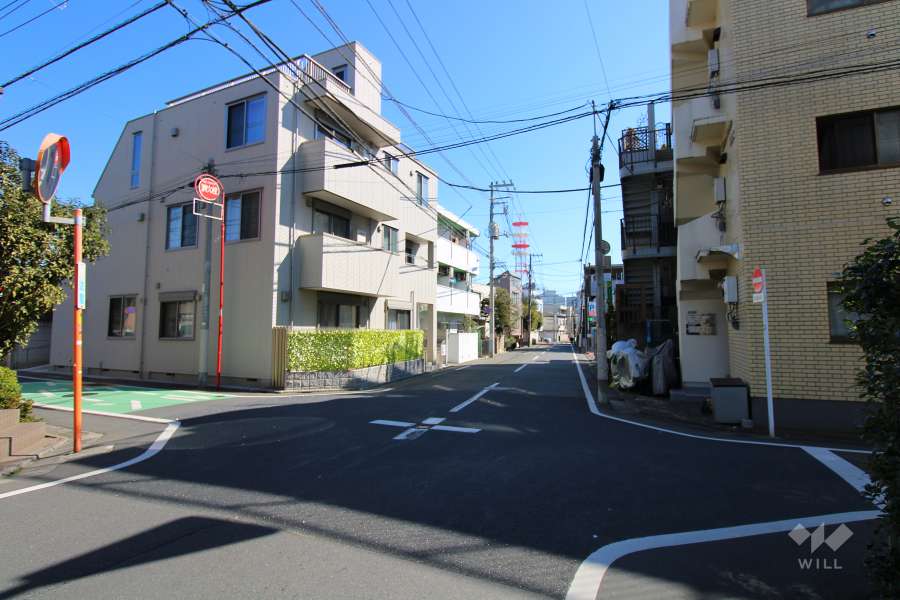 敷地北側の前面道路（西側から）