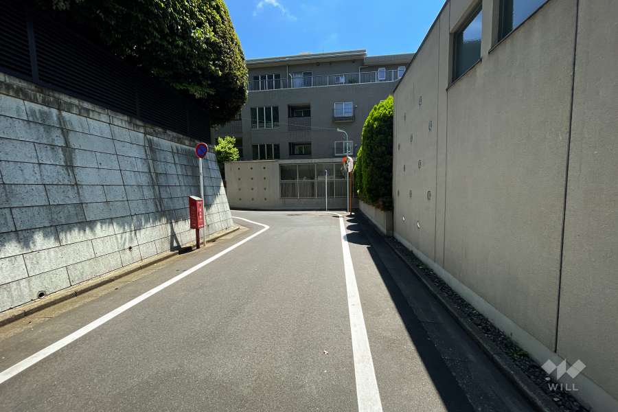 敷地北側の前面道路（西側から）