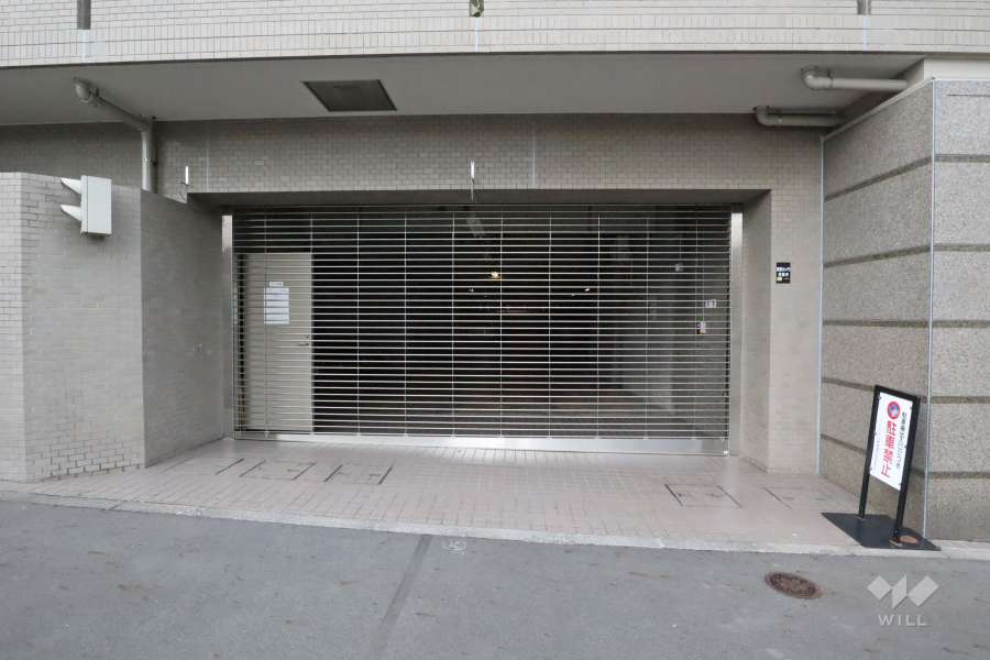 敷地内駐車場の出入り口（リングシャッター付き）