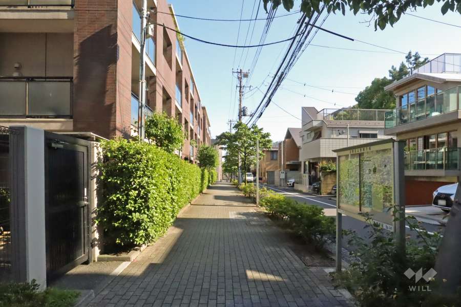 敷地西側の前面道路