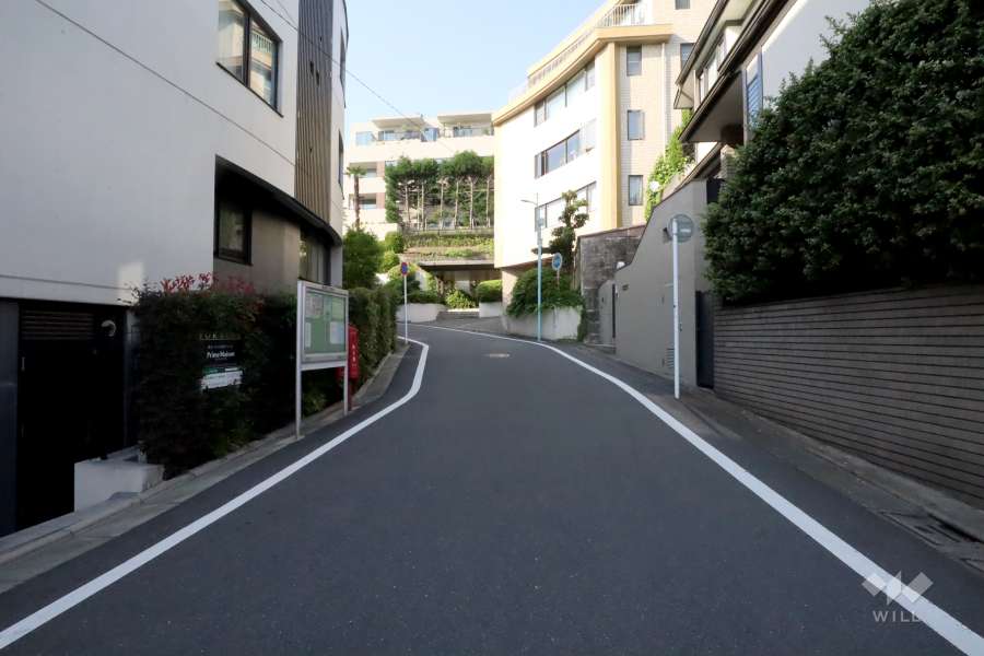 敷地西側の前面道路
