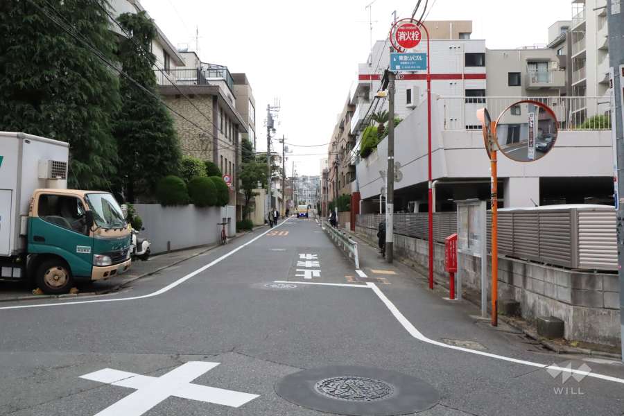 敷地の南側前面道路(東側から)