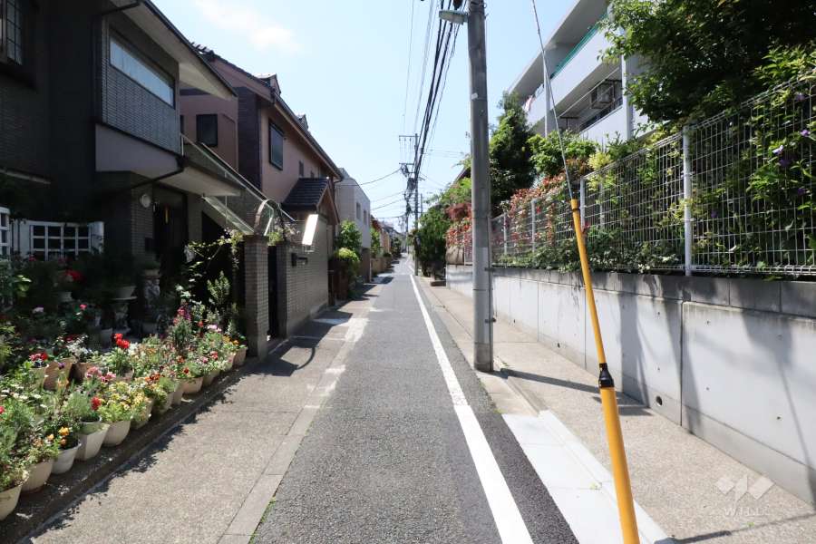 敷地の南側前面道路(東側から)