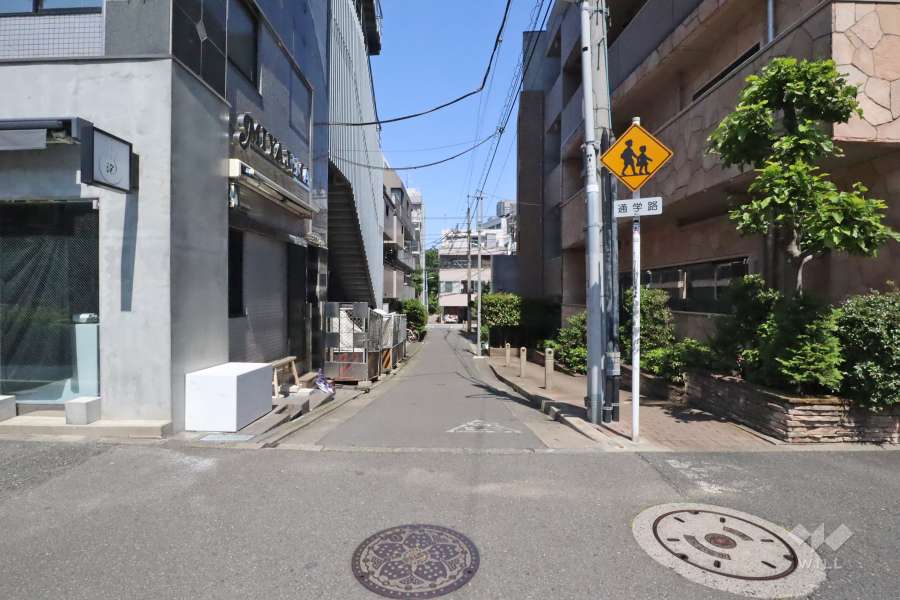 敷地北側の前面道路（西側から）