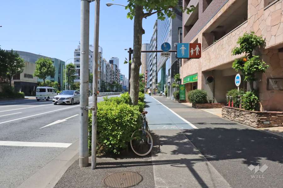 敷地西側の前面道路（南側から）