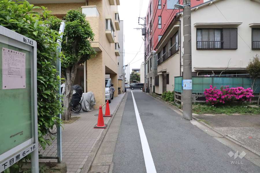 敷地東側の前面道路(南側から)
