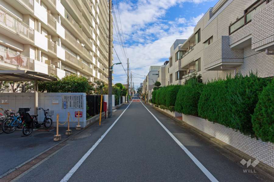 敷地の北側の前面道路