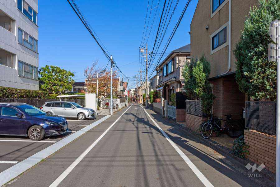 敷地東側の前面道路（南側から）