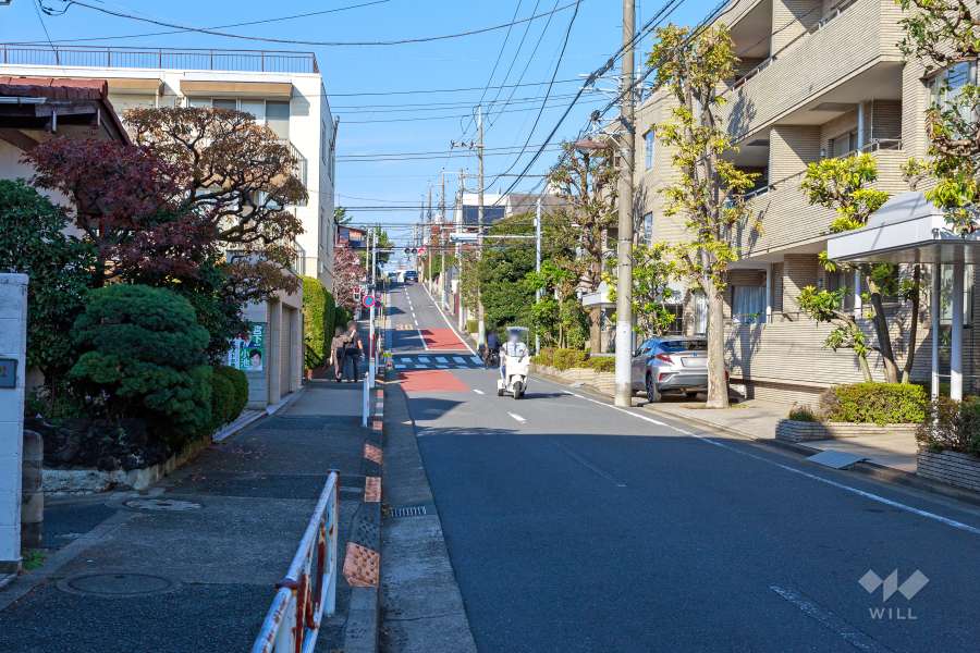 敷地西側の前面道路