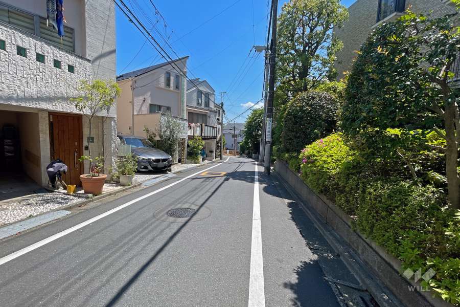 敷地東側の前面道路（南側から）