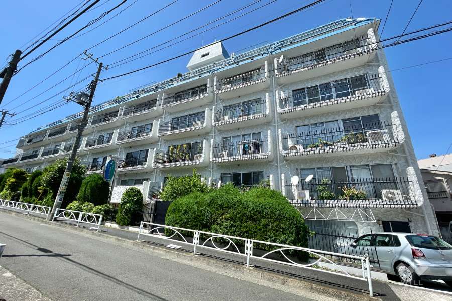 秀和洗足レジデンスの外観（南東側から）