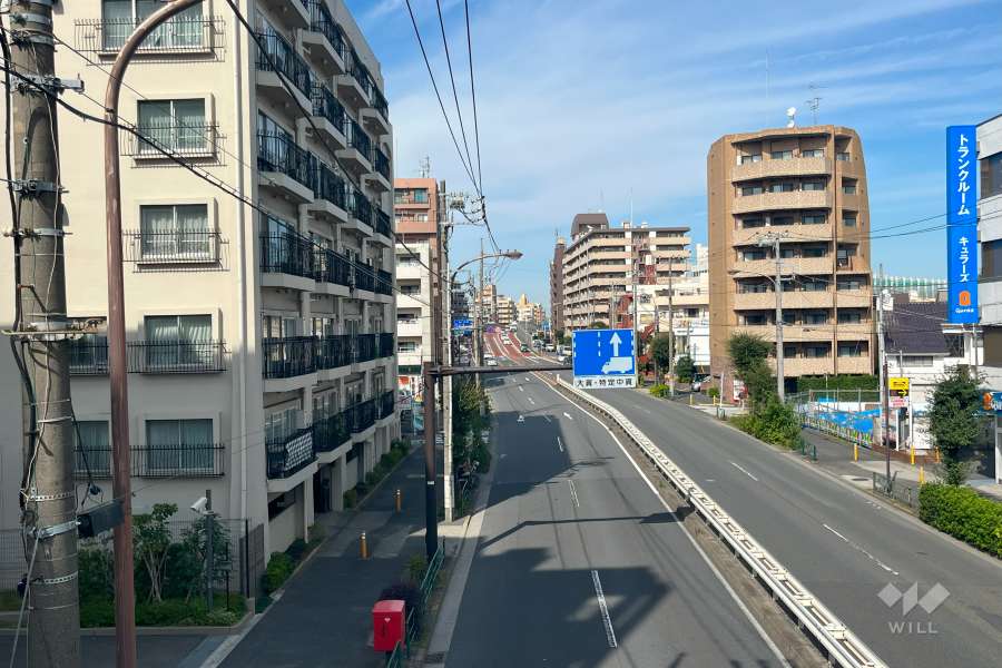 敷地の東側前面道路（南側から）
