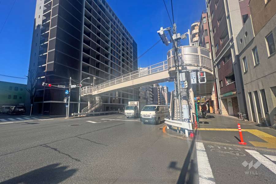 敷地西側の前面道路(南側から)