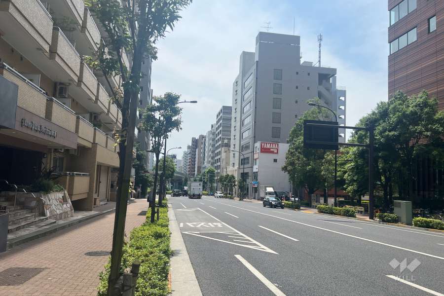 敷地西側の前面道路