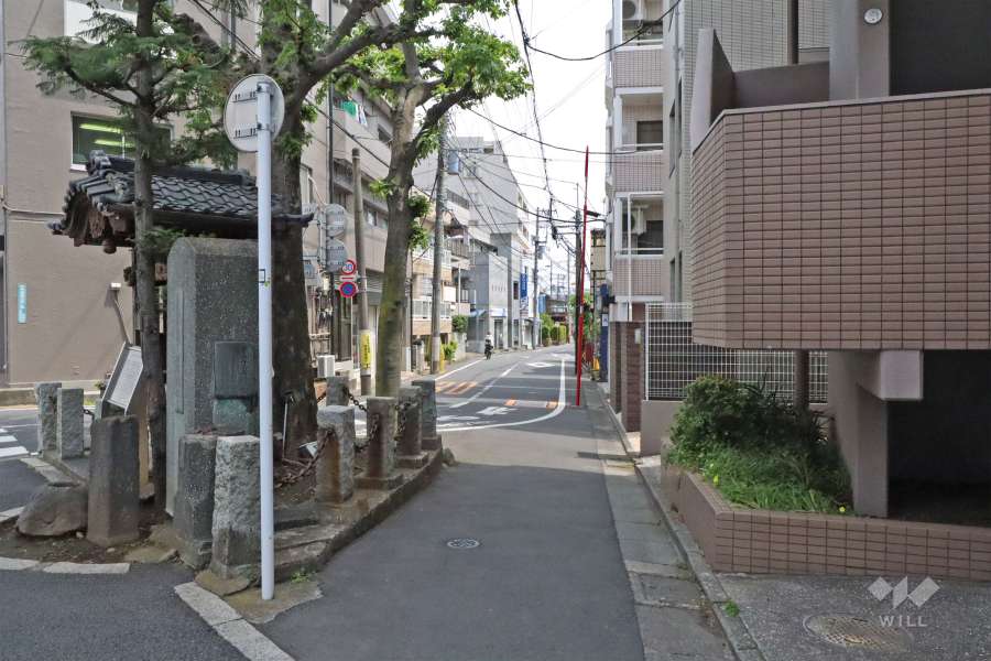 敷地東側の前面道路(北側から)