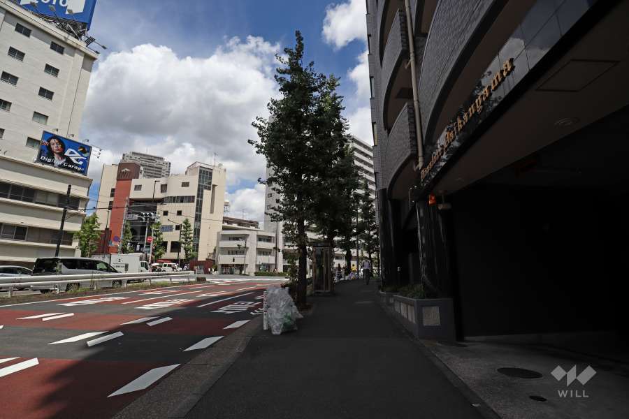 敷地北側の前面道路（北西側から）