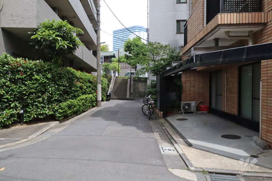 敷地北側の前面道路(西側から)