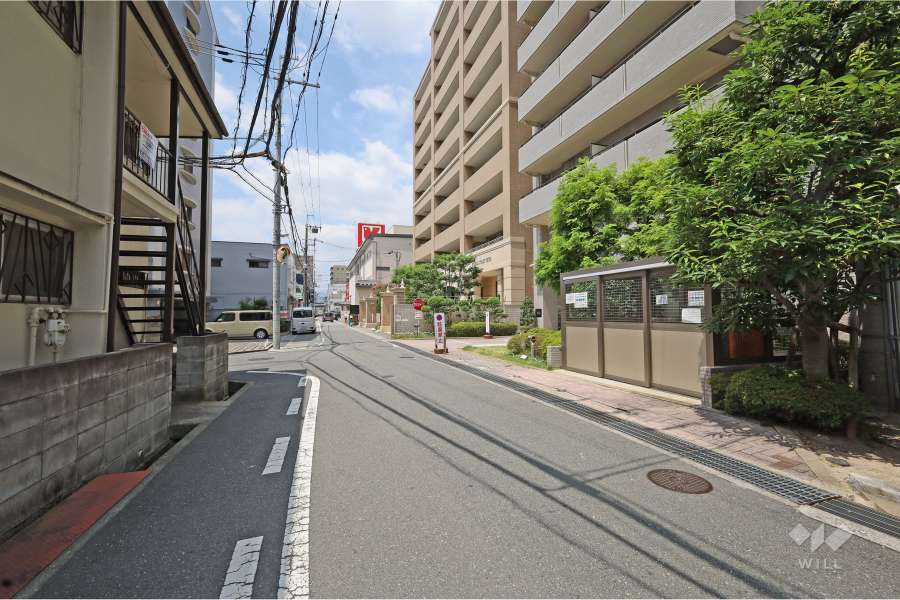敷地南側の前面道路（東側から）