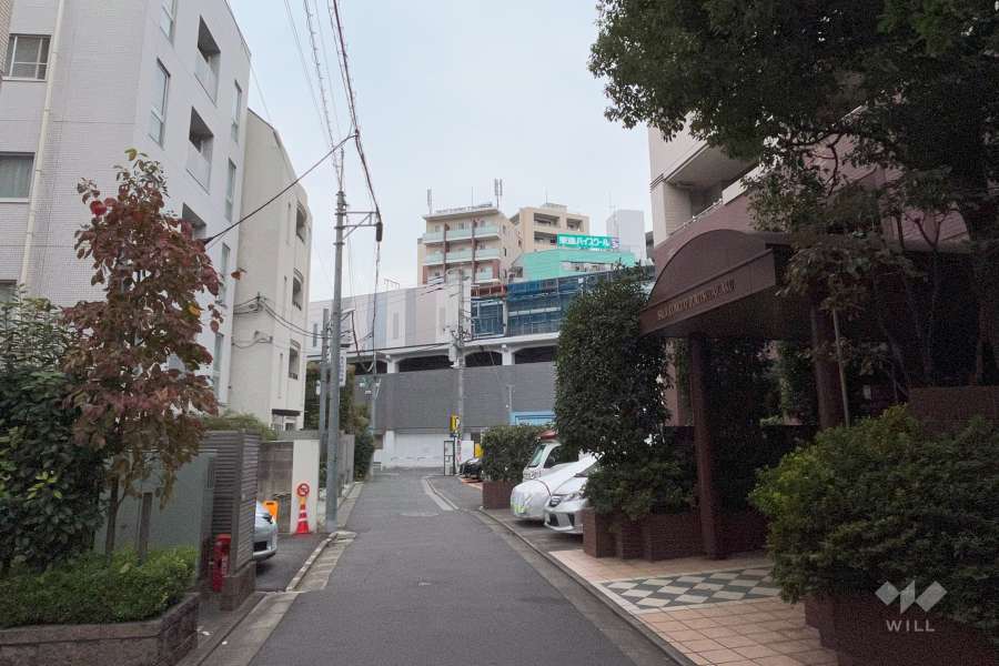 敷地南側の前面道路（東側から）