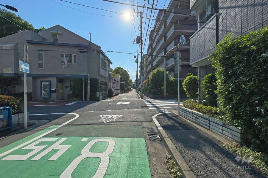 敷地南側の前面道路（東側から）