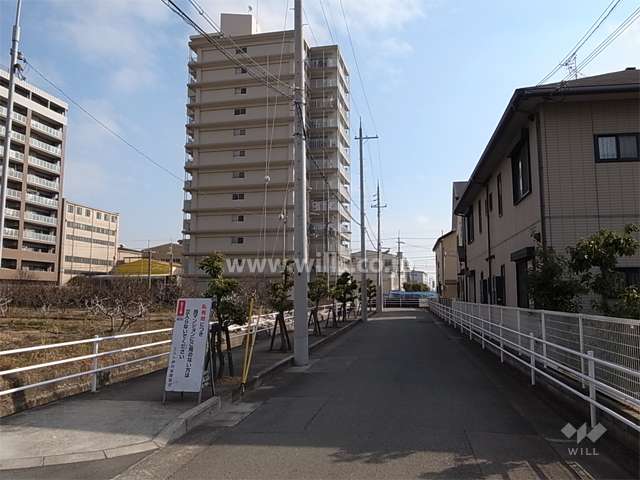 エントランスへ続く前面道路
