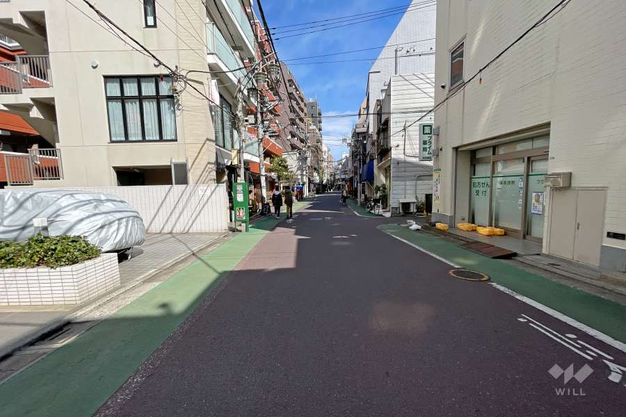敷地南側の前面道路（西側から）