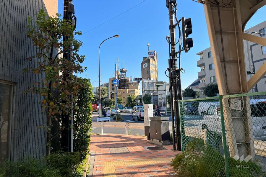 敷地西側の前面道路（北側から）