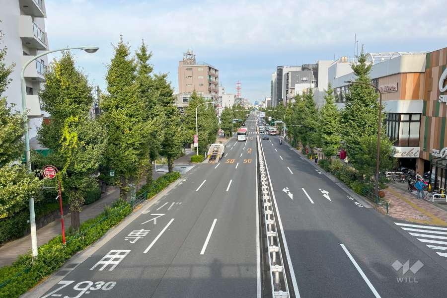 敷地北西側の前面道路　