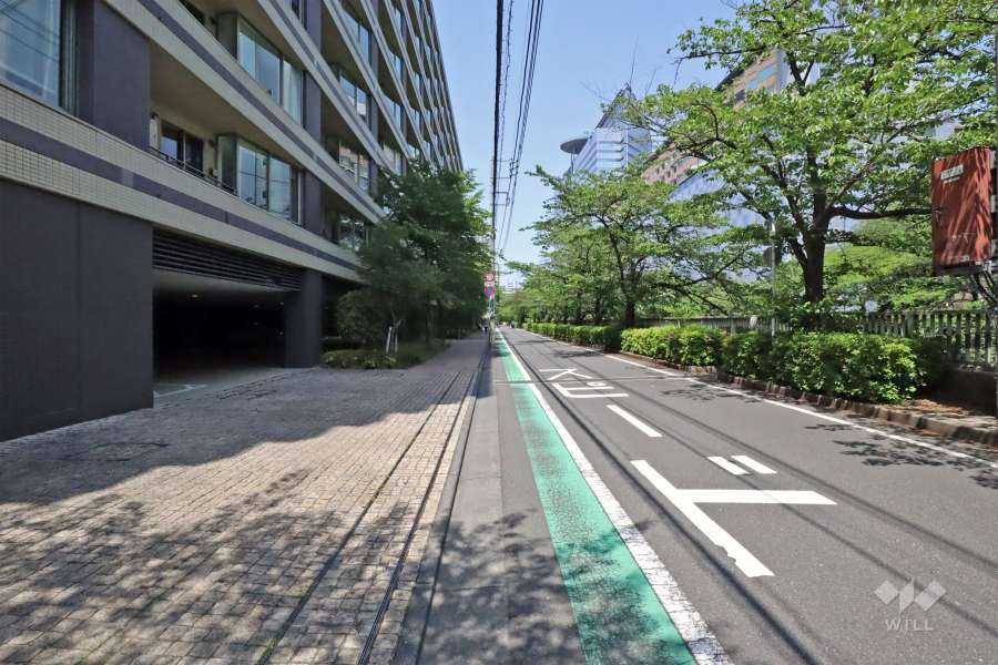 敷地北東側の前面道路(側から)