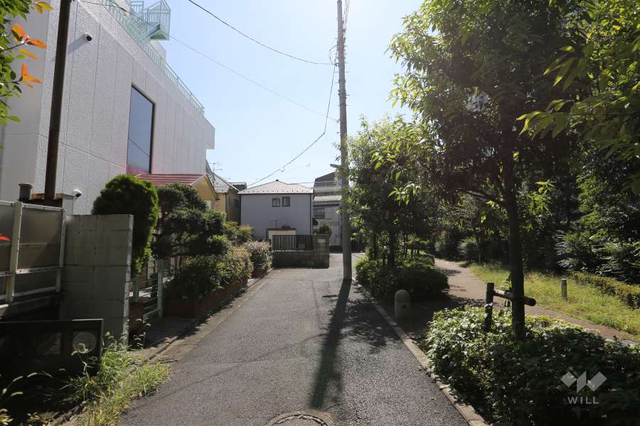 敷地の東側前面道路（南側から）