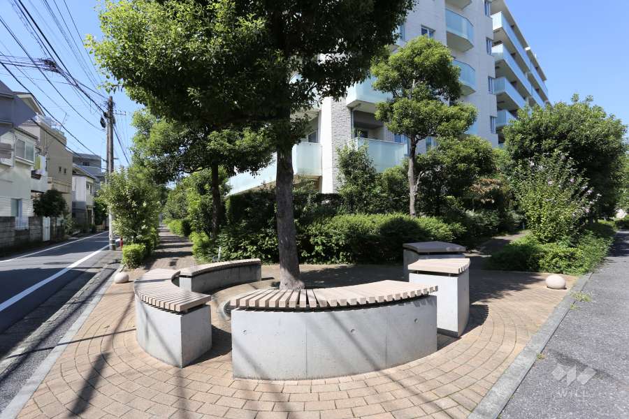 敷地内の各所に植栽スペースが設けられています。