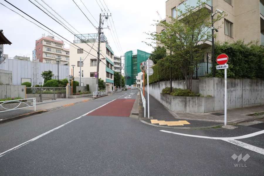 敷地西側の前面道路（南側から）