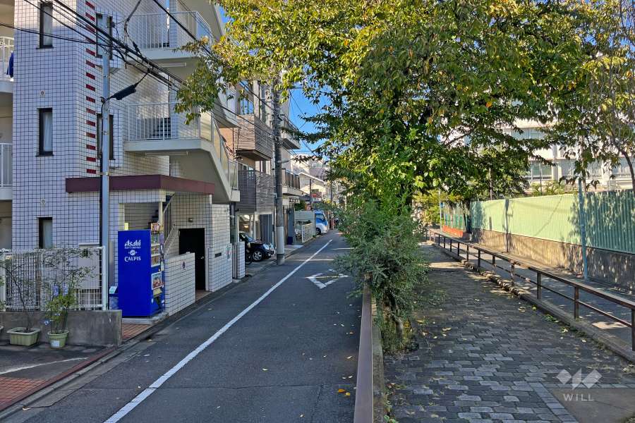 敷地北側の前面道路（東側から）