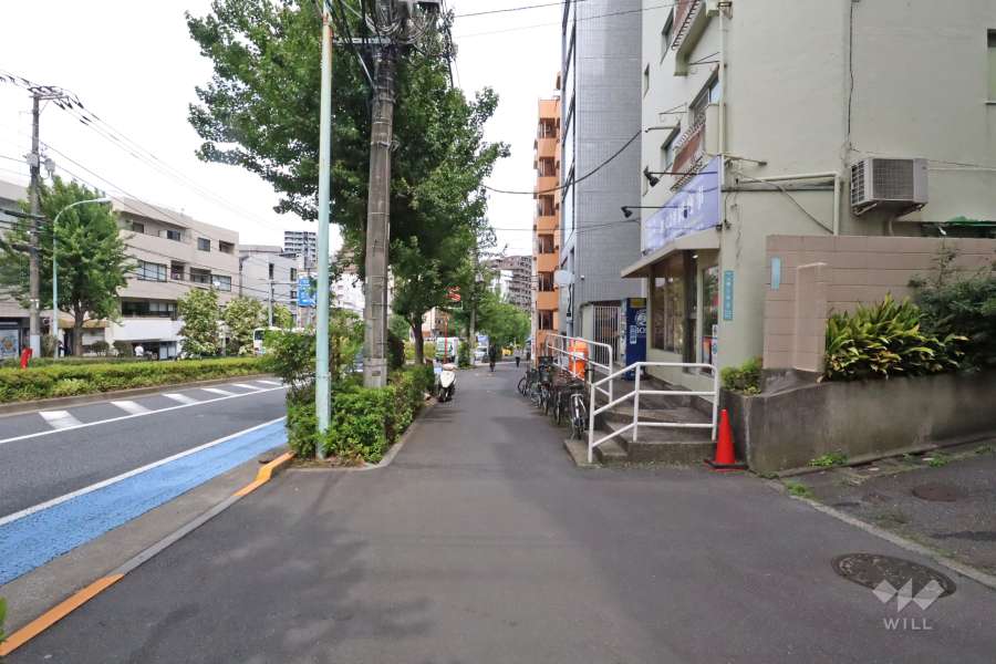 敷地北側の前面道路(西側から)