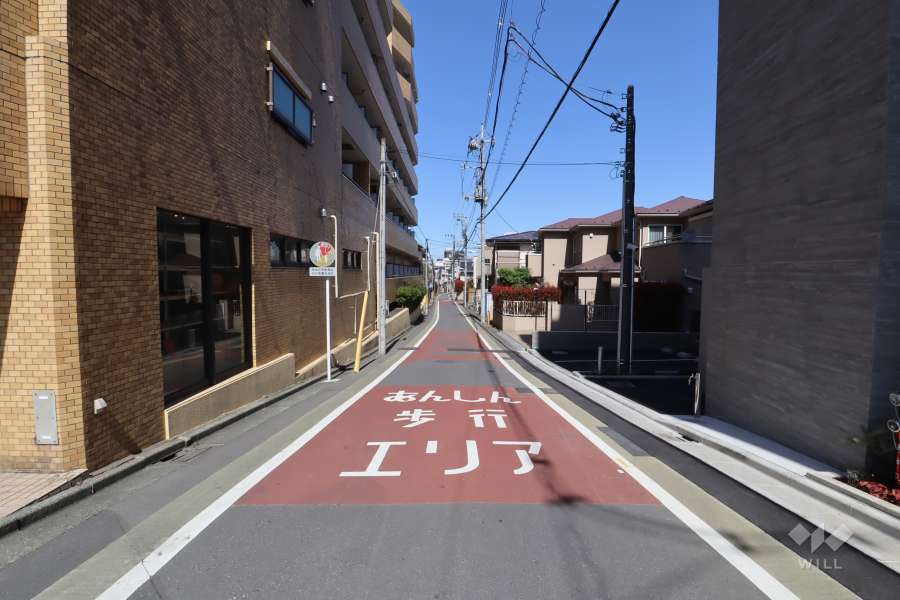 敷地東側の前面道路(南側から)
