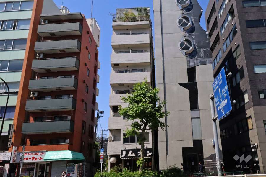 スカイコート中目黒の外観(北東側から)