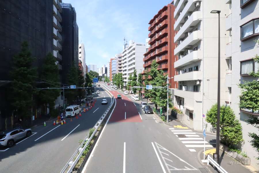 敷地西側の前面道路