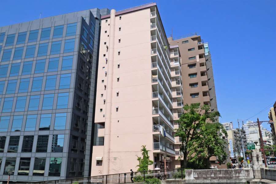 目黒新橋マンションの外観(南西側から)