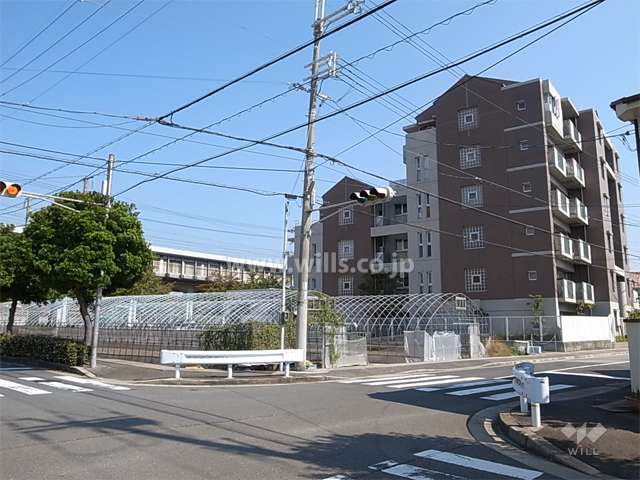 敷地の北側には新幹線が走っています。